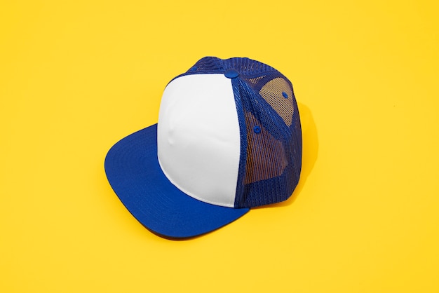 Free photo view of trucker hat with mesh back