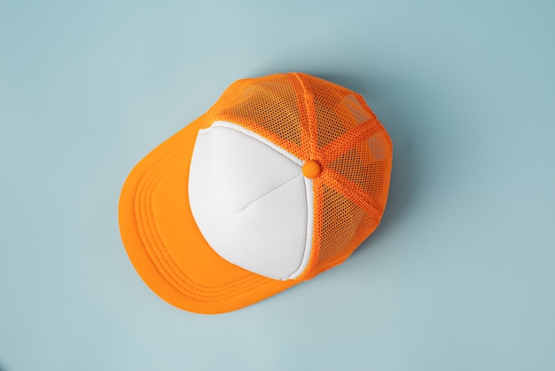 View of trucker hat with mesh back