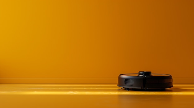 Free photo view of vacuum cleaner robot on a flat surface or floor