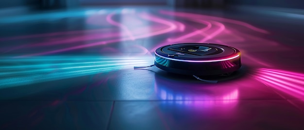 Free Photo view of vacuum cleaner robot on a flat surface or floor