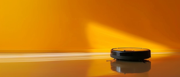 Free photo view of vacuum cleaner robot on a flat surface or floor