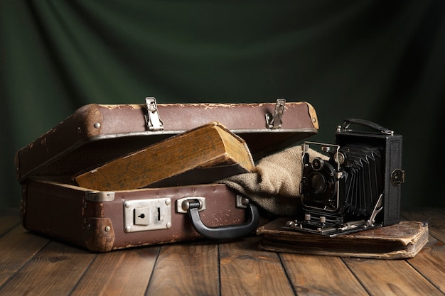 View of vintage briefcase