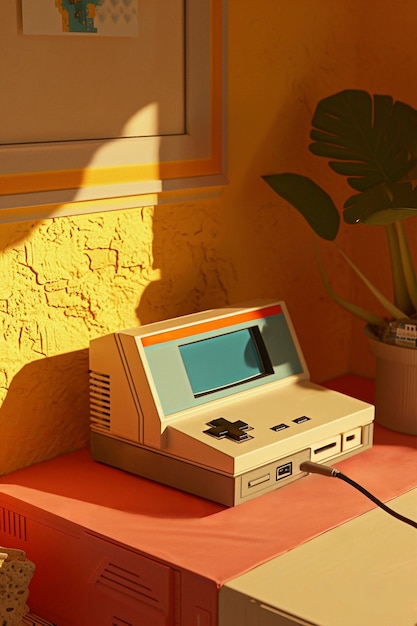 Free Photo view of vintage game console in nutshell tones