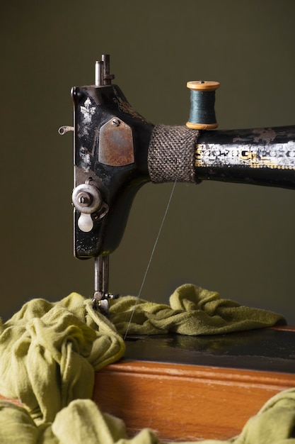 Free photo view of vintage sewing machine