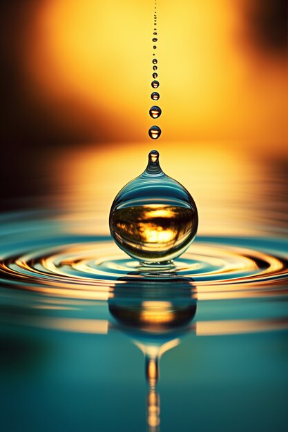 View of water drop effect