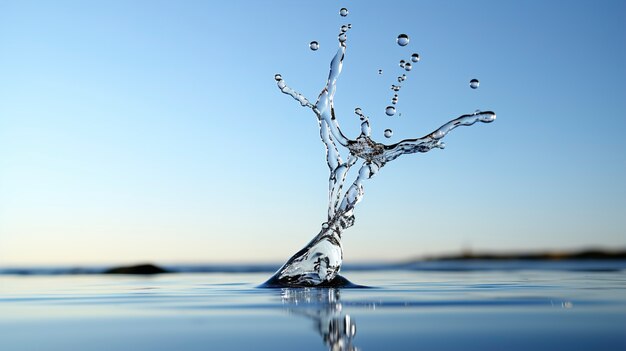 View of water drop splash