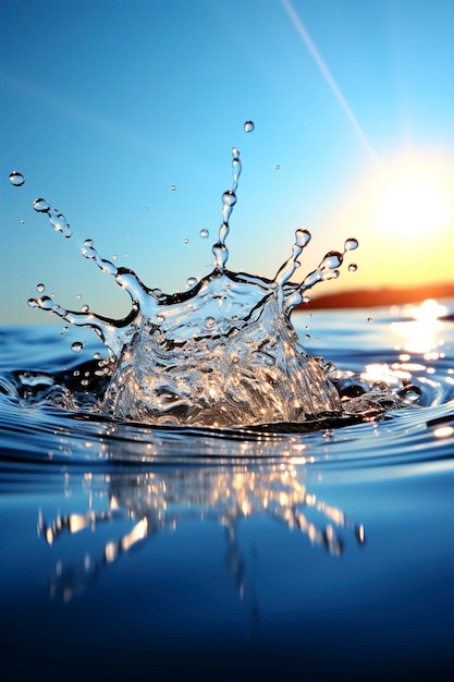 View of water drop splash