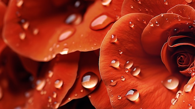 View of water drops on flower petals