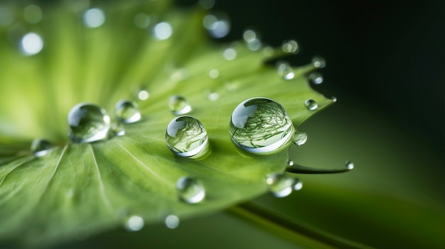 View of water drops on leaves