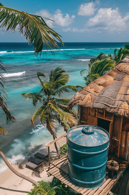 Free photo view of water tank for storage