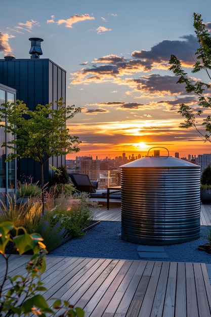 Free photo view of water tank for storage