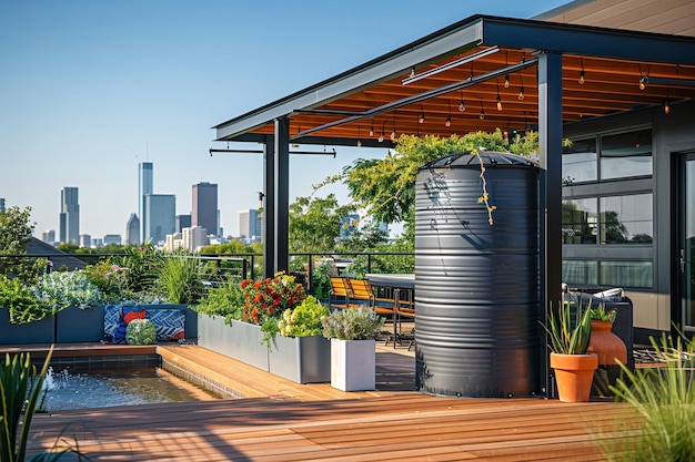 Free photo view of water tank for storage