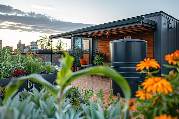 Free photo view of water tank for storage