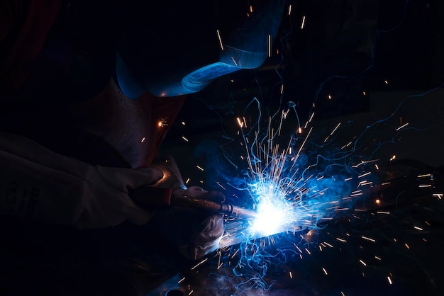 Free photo view of welder at work france