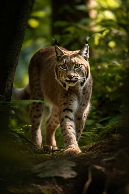 View of wild caracal or lynx in nature