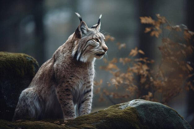 View of wild caracal or lynx in nature