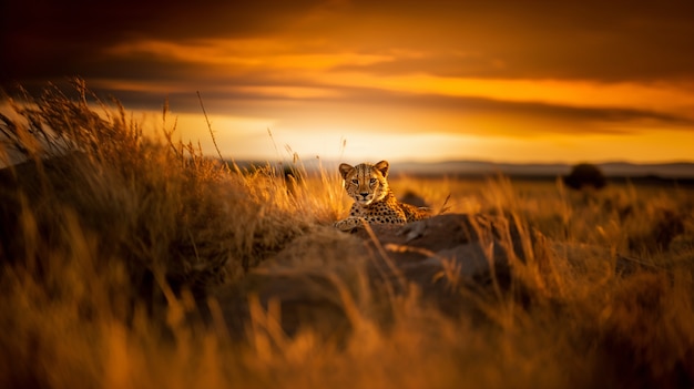 Free Photo view of wild cheetah