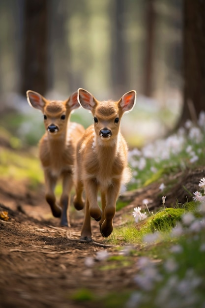 View of wild elk calf