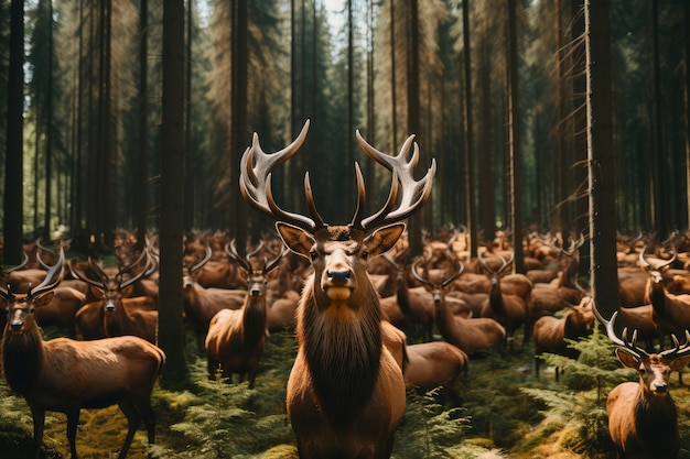 Free photo view of wild elk in nature