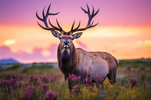 Free photo view of wild elk in nature