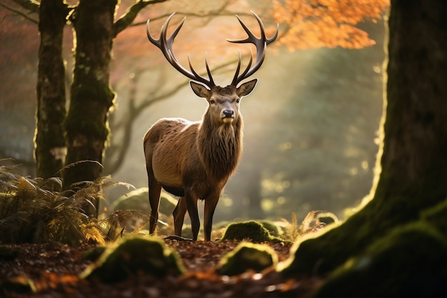 View of wild elk in nature