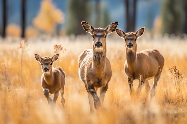 Free photo view of wild elk in nature