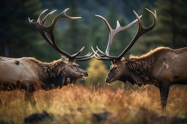 Free photo view of wild elk in nature