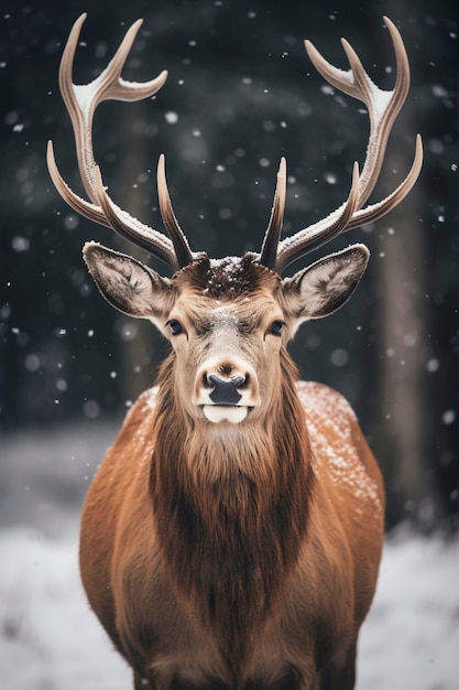 View of wild elk in nature