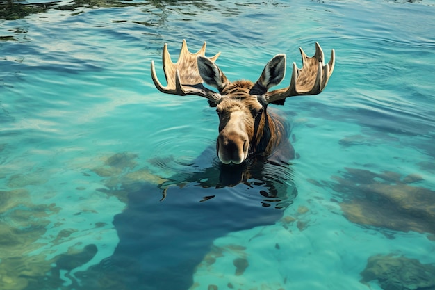 View of wild elk in nature