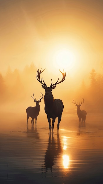 Free photo view of wild elk in nature