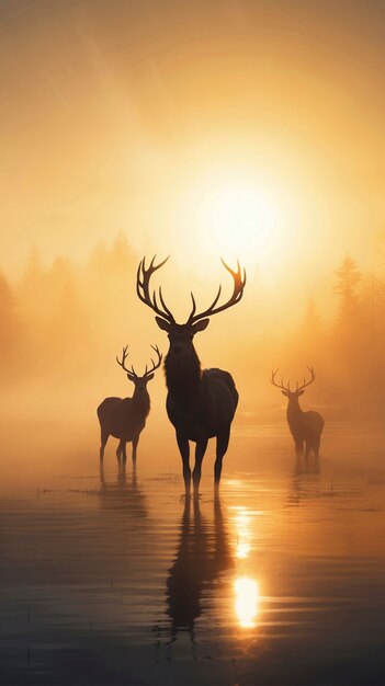 View of wild elk in nature