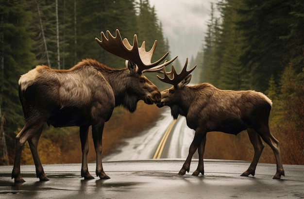 Free Photo view of wild elk in nature