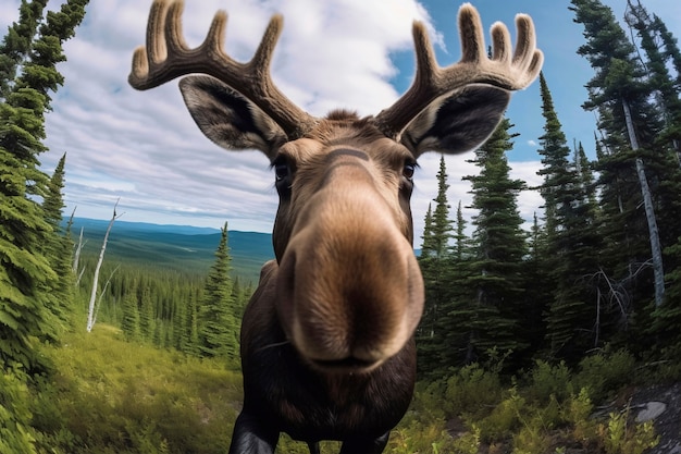 Free photo view of wild elk in nature