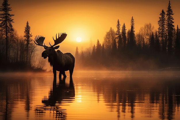 View of wild elk in nature