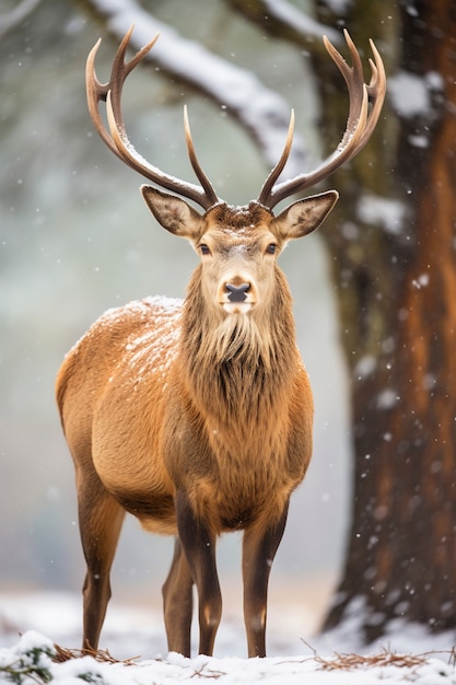 View of wild elk out in nature