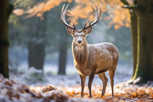 View of wild elk out in nature