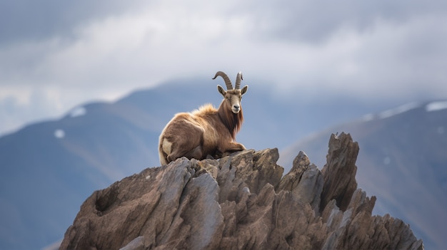 Free photo view of wild goat