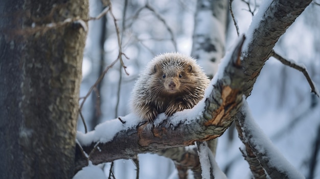 Free photo view of wild hedgehog