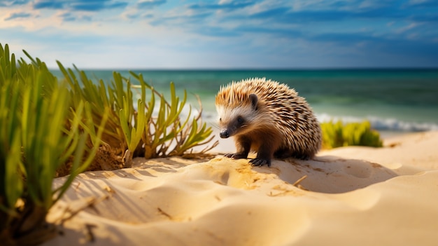 View of wild hedgehog