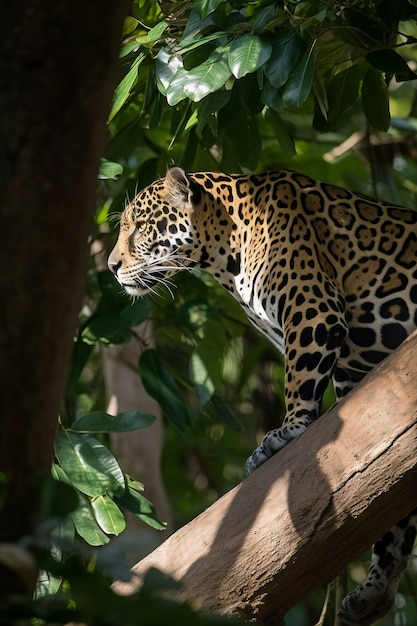 View of wild leopard in nature