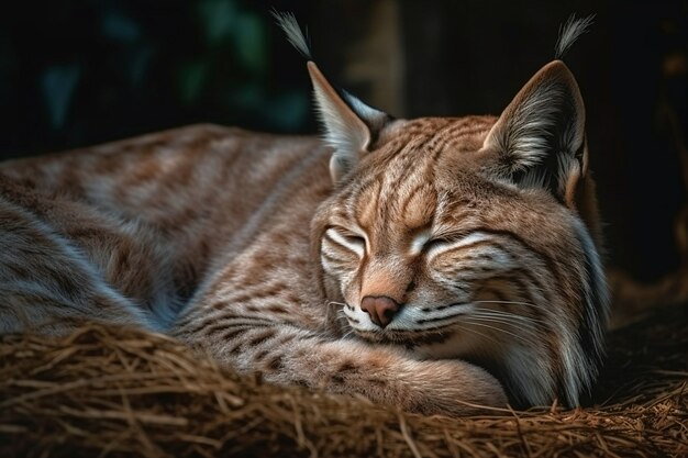 View of wild lynx in nature