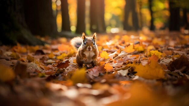 View of wild panda squirrel