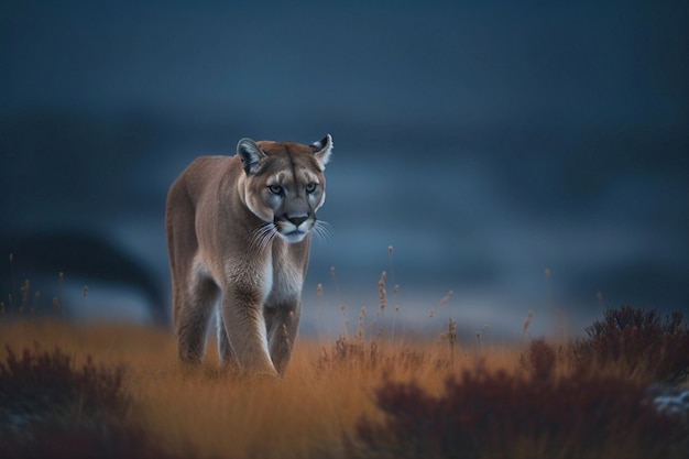 Free photo view of wild puma in nature