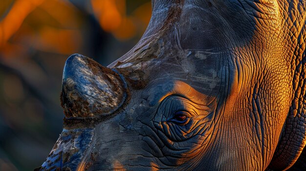 View of wild rhino in nature