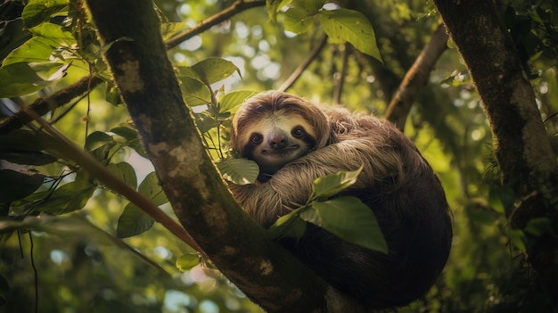 Free Photo view of wild sloth