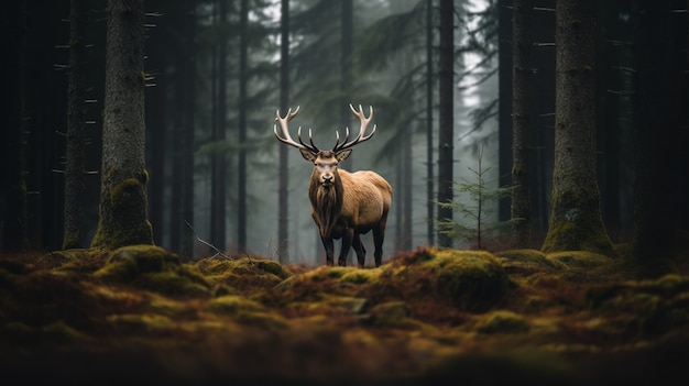 View of wild stag