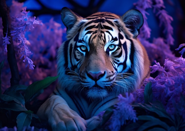 Free photo view of wild tiger in nature