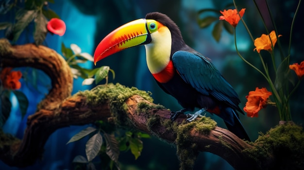 View of wild toucan