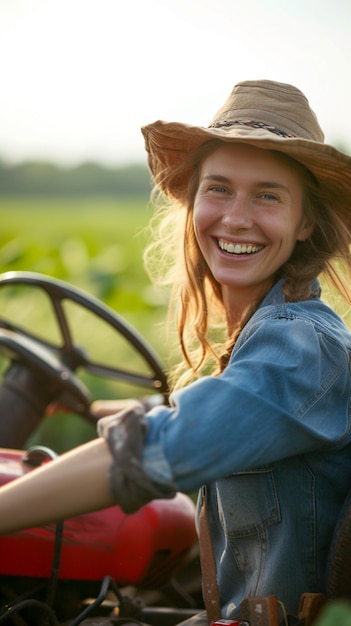 View of woman working on the agricultural sector to celebrate labour day for women