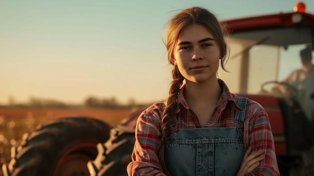 View of woman working on the agricultural sector to celebrate labour day for women